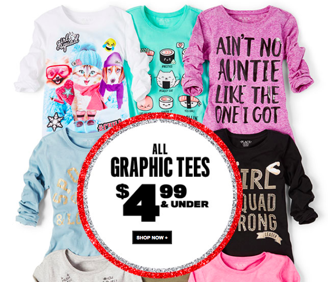 The Children’s Place: Kids Graphic Tees $4.99 + FREE Shipping