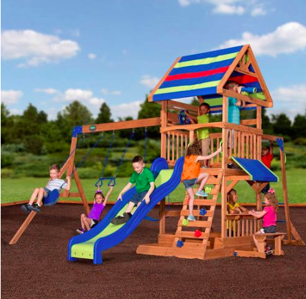 Backyard Discovery Beach Front Wooden Cedar Swing Set $425