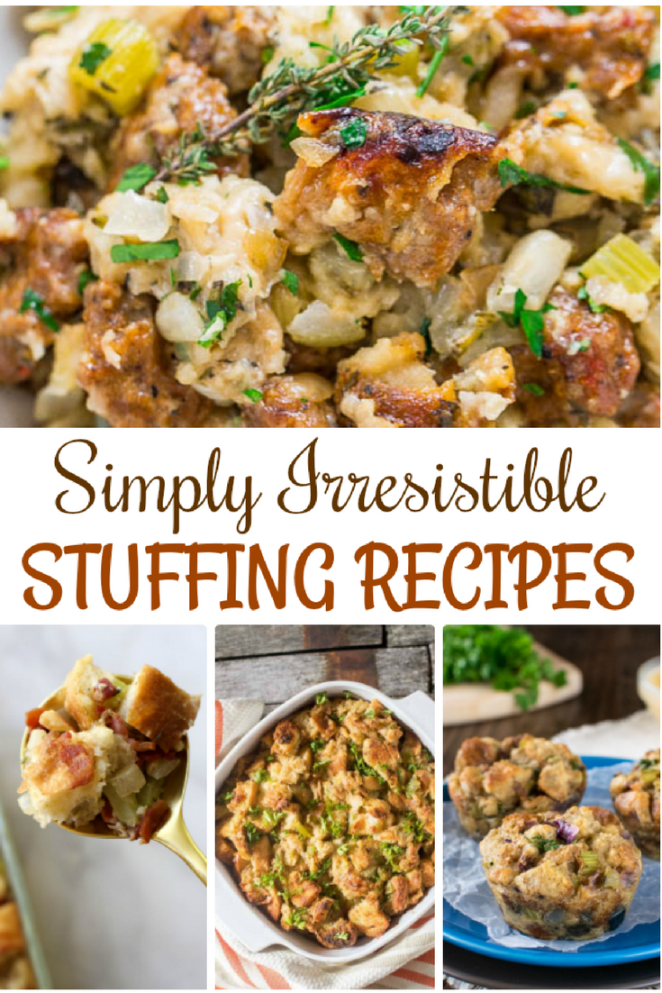 Stuffing is definitely a cold weather food, and in most cases, it doesn't get much attention outside of the traditional holiday season. Here are 15 simply irresistible stuffing recipes to try this holiday season. #thanksgiving #stuffing 