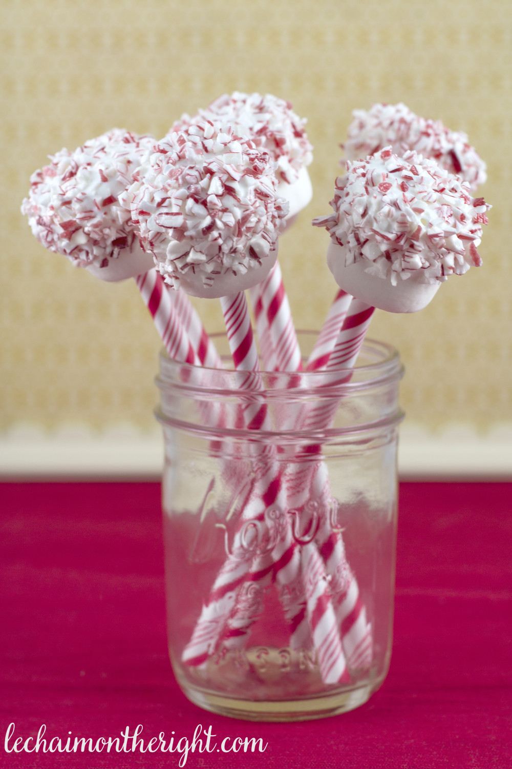 White Chocolate Peppermint Dipped Marshmallow Pops - Creative, Clever and Classy