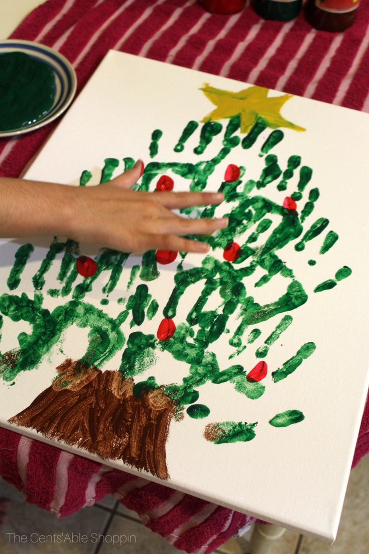 Christmas Tree Holiday Handprint Art