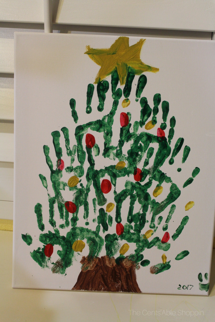 Christmas Tree Holiday Handprint Art