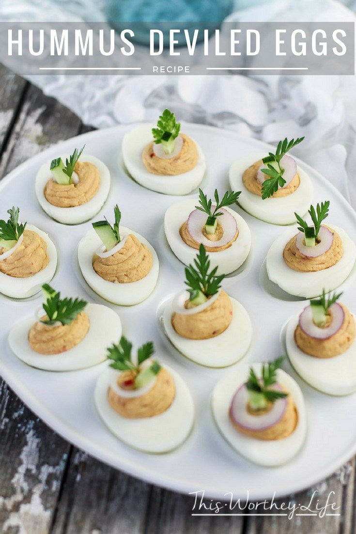 Hummus Deviled Eggs - This Worthey Life