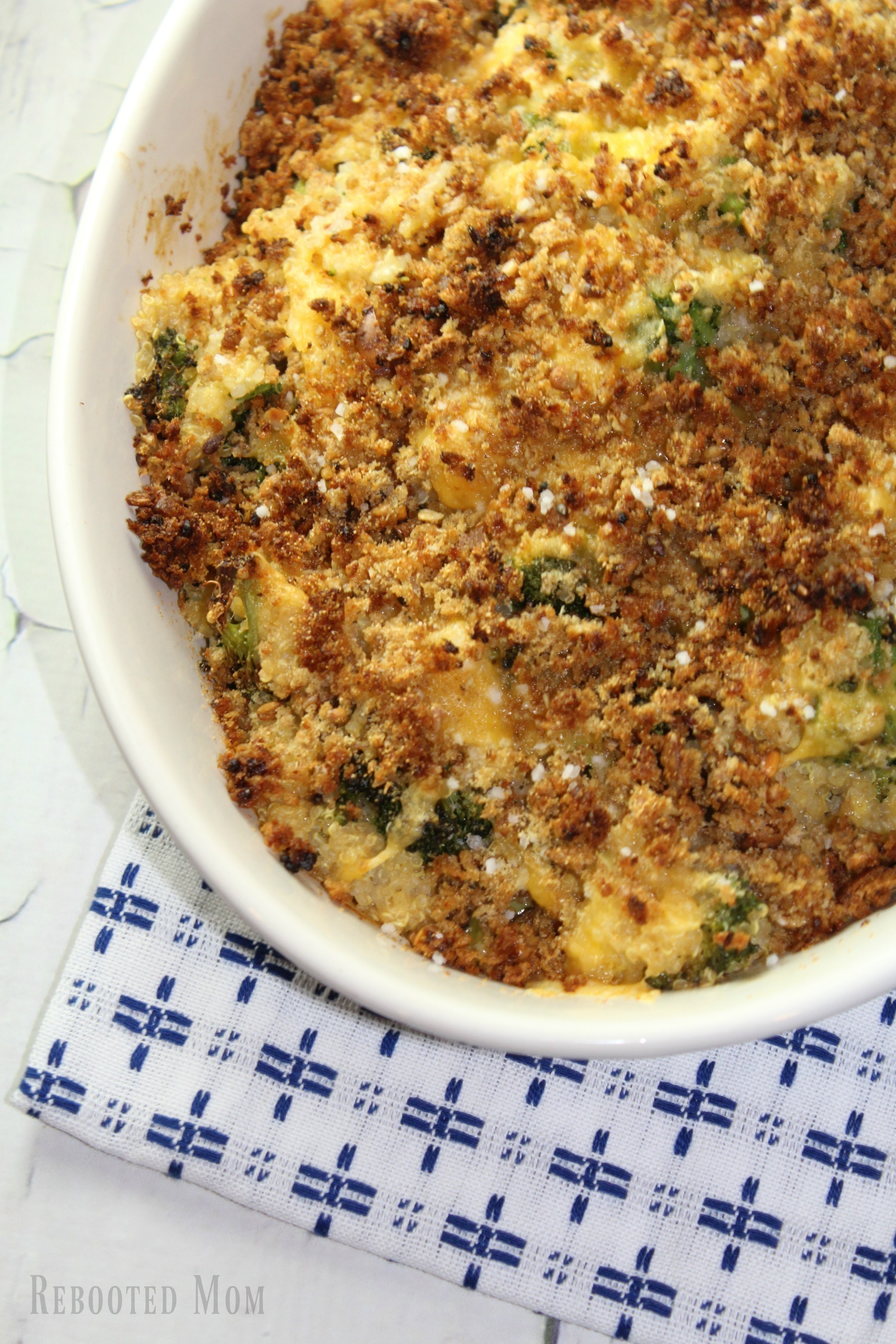 Healthier Cheesy Broccoli Quinoa Casserole