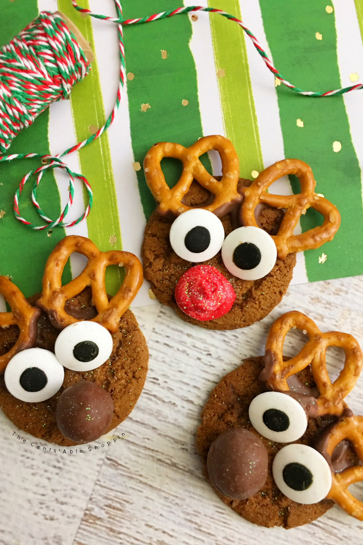 These adorable Gingersnap Reindeer Cookies are the perfect way to celebrate the Holiday Season and even better to gift to family and friends!