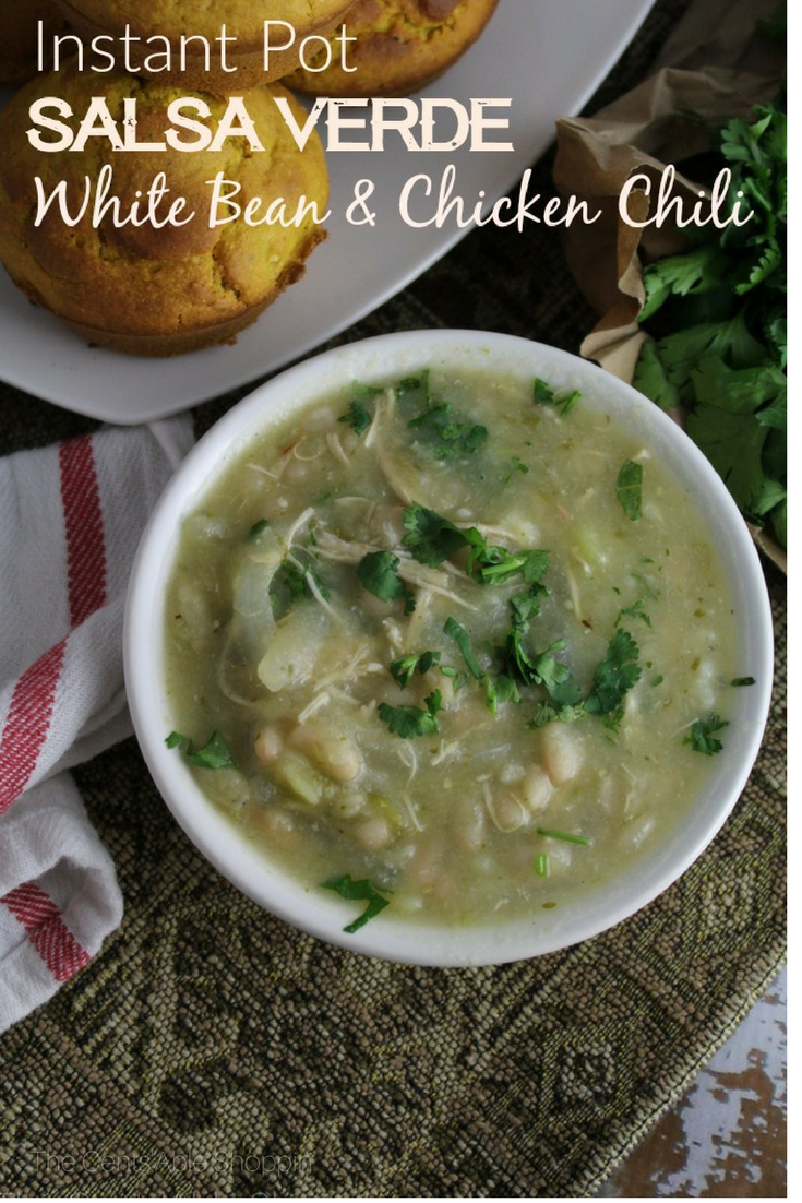 A kicked up Salsa Verde White Bean Chicken Chili that's rich in flavor, easy to make in our Instant Pot, and perfect for cold winter weather!