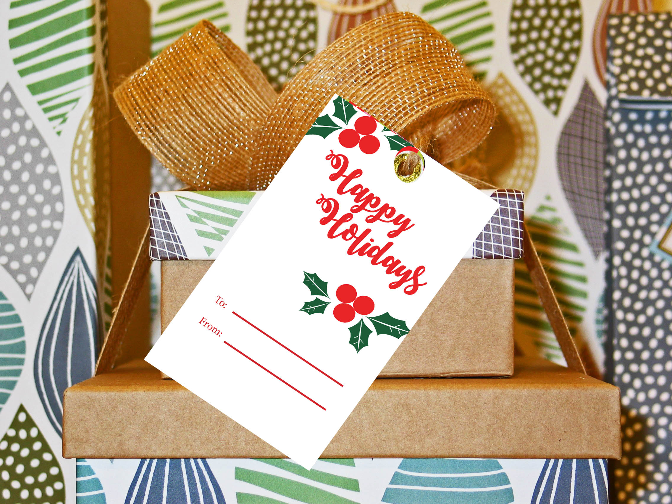 Printable holiday gift tags