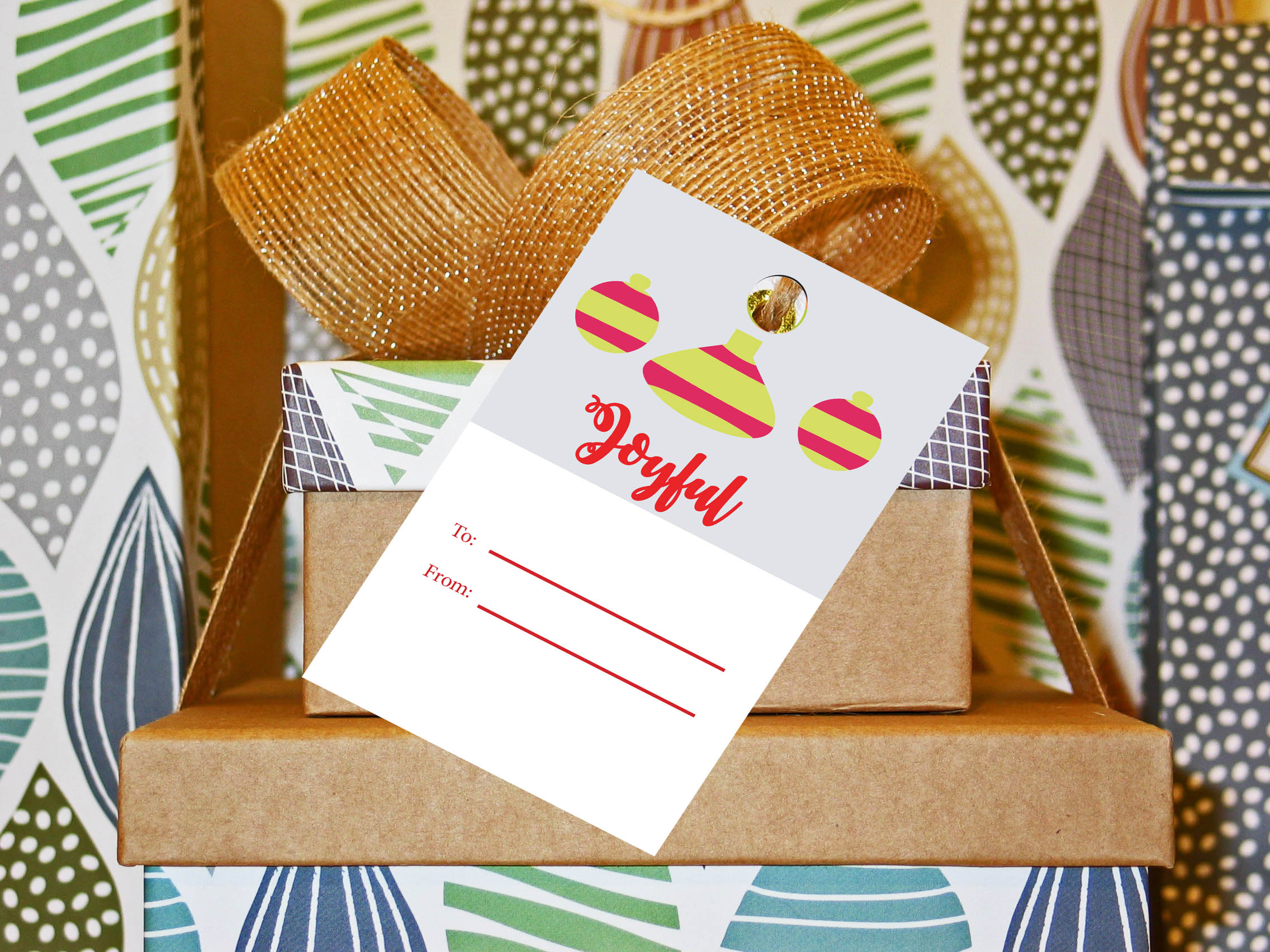 Printable holiday gift tags