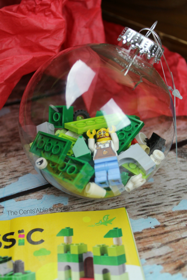 If your kids love LEGOS, they may love this DIY LEGO Holiday Ornament to try this year! The ornament is also a wonderful way to gift a classic LEGO set to cousins and friends! #LEGO #Christmas #ornament #holiday #DIYcrafts