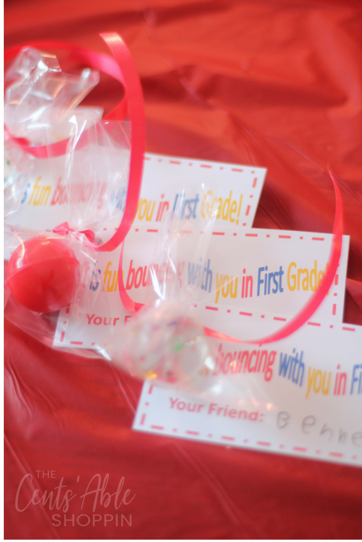 This adorable bouncy ball Valentine is easy to put together and a unique way for boys and girls to celebrate Valentine's Day with friends and family!