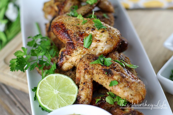 Grilled Chicken Wings + Balsamic Agave & Cilantro Dipping Sauce - A Worthey Read