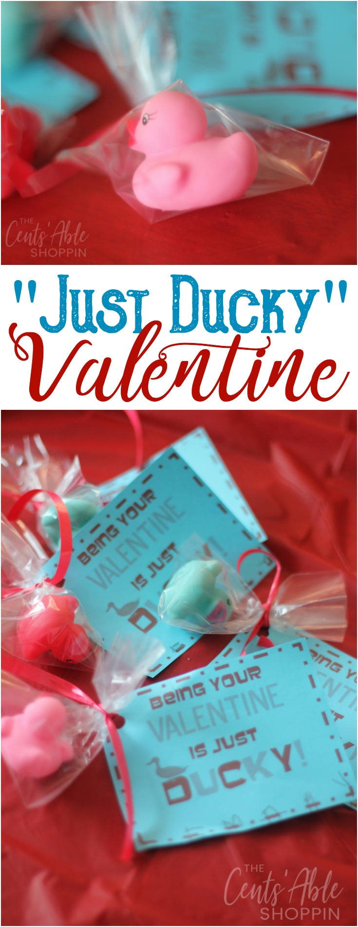 This fun Rubber Ducky Valentine is an adorable non-candy alternative for kids of all ages to hand out this Valentine's Day!  