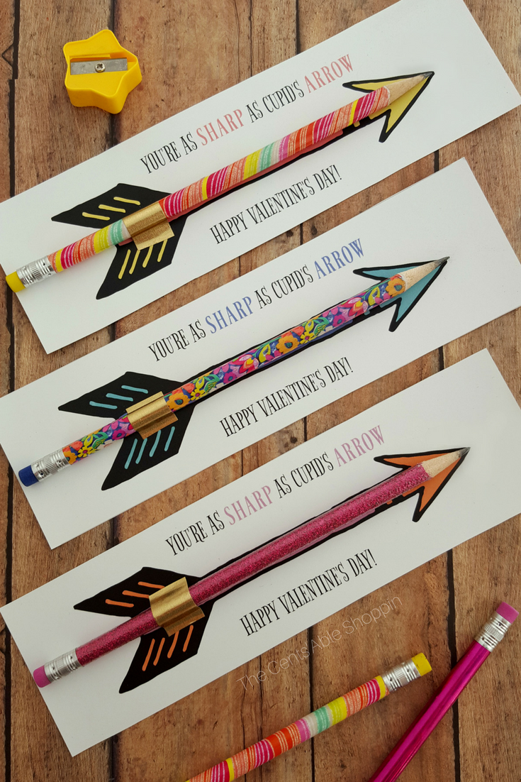 This Cupid's Arrow (Pencil Valentine) is the perfect alternative to candy this Valentine's Day! Grab the printable and step by step instructions! 