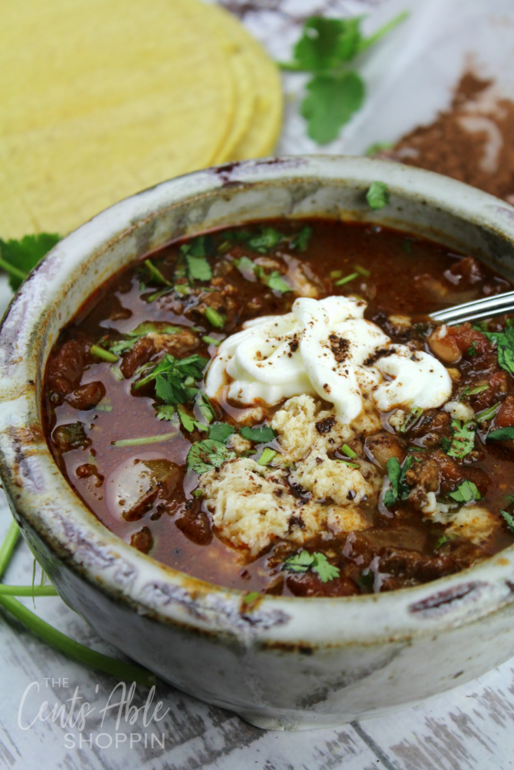 This Mole Chili combines cocoa, zesty salsa and chipotle chili for a delicious recipe that comes together quickly in the Instant Pot or on the Stove Top.