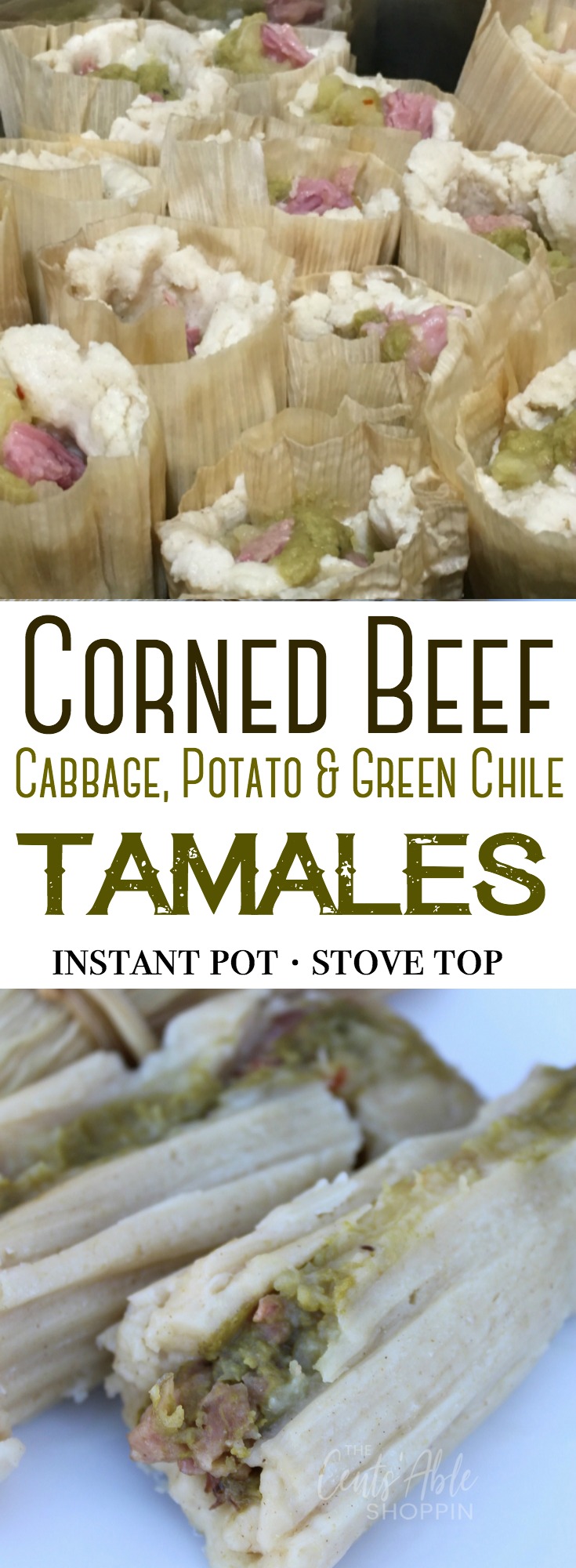 The best Irish Tamales loaded with corned beef, cabbage and potatoes - the perfect way to enjoy your St. Patrick's Day leftovers! #Irish #Tamales #CornedBeef #Mexican #StPatricksDay #InstantPot #PressureCooker
