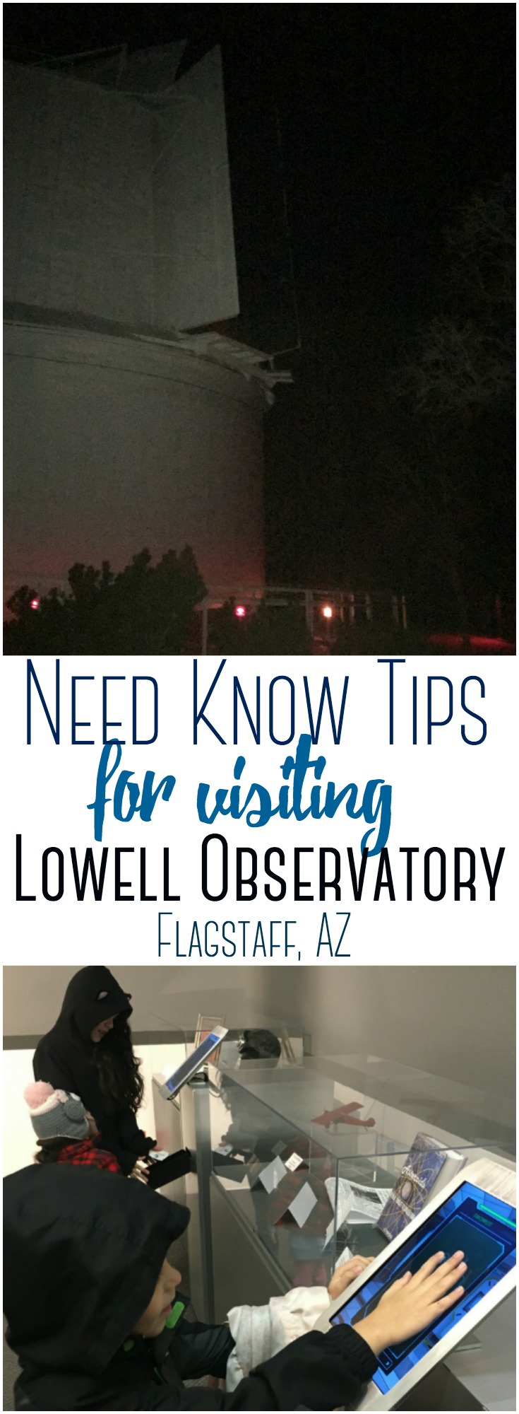 Lowell Observatory is an astronomical observatory in the heart of Flagstaff, Arizona. Established in 1894, it's also one of the oldest observatories, hosting over 80,000 visitors per year. Find out what you need to know before visiting the Observatory with your family!  #Flagstaff #Astronomy #LowellObservatory #RoadTrip #Arizona #ThingstoDo #Southwest #Kids