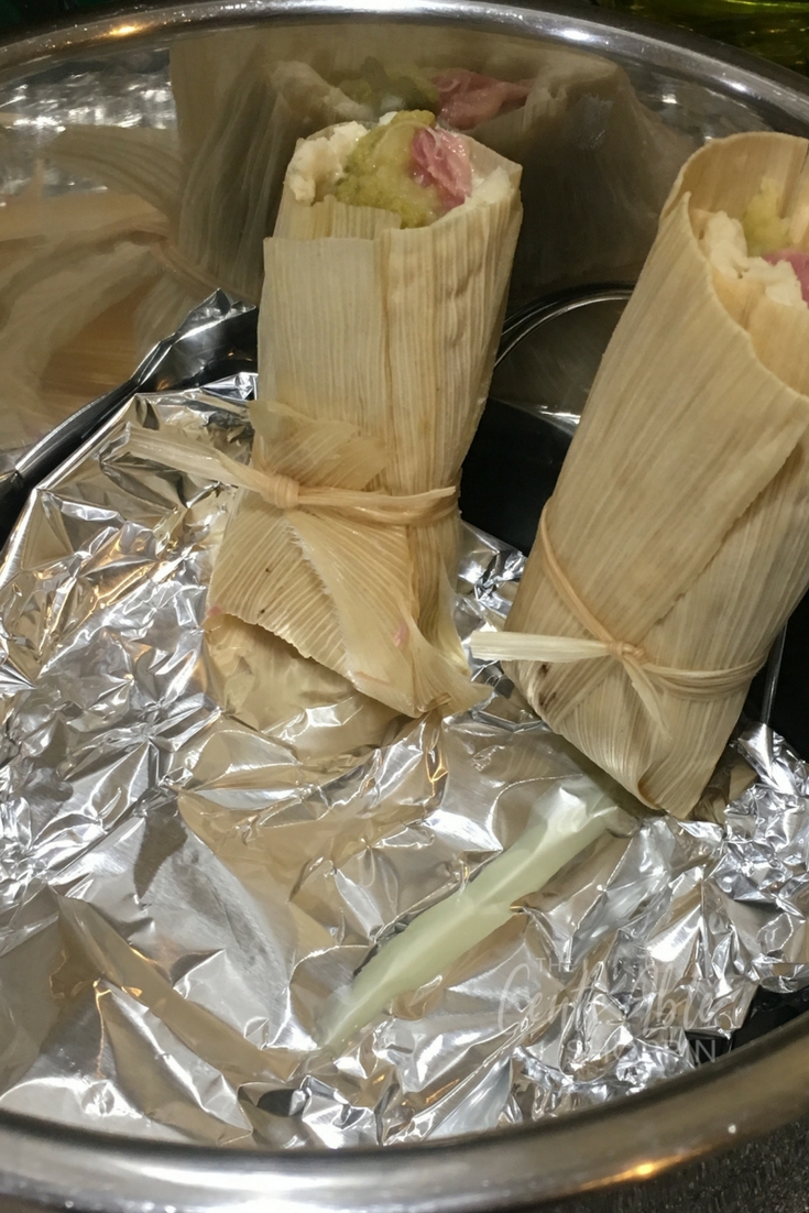 A combination of Irish and Mexican in one ~ tamales stuffed with corned beef, cabbage, potatoes and Hatch green chile sauce. Delish! #Irish #Tamales #CornedBeef #Mexican #StPatricksDay #InstantPot #PressureCooker