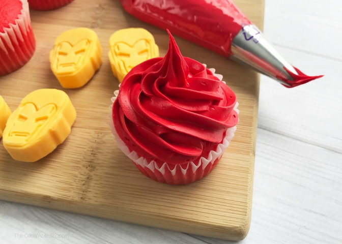 These Iron Man Cupcakes are perfect for a themed birthday party and so easy to put together!