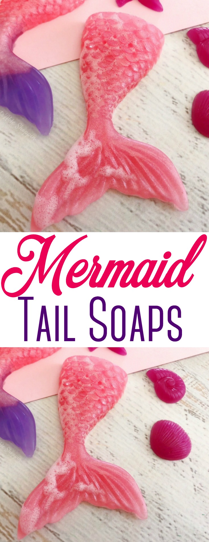 These easy Mermaid Tail Soaps are perfect for small soap favors for kids birthday parties & more! #mermaid #soapfavors #mermaidtail #kids #birthday #kidsbirthday 