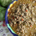 Instant Pot Ground Beef with Spicy Tomatillo Sauce