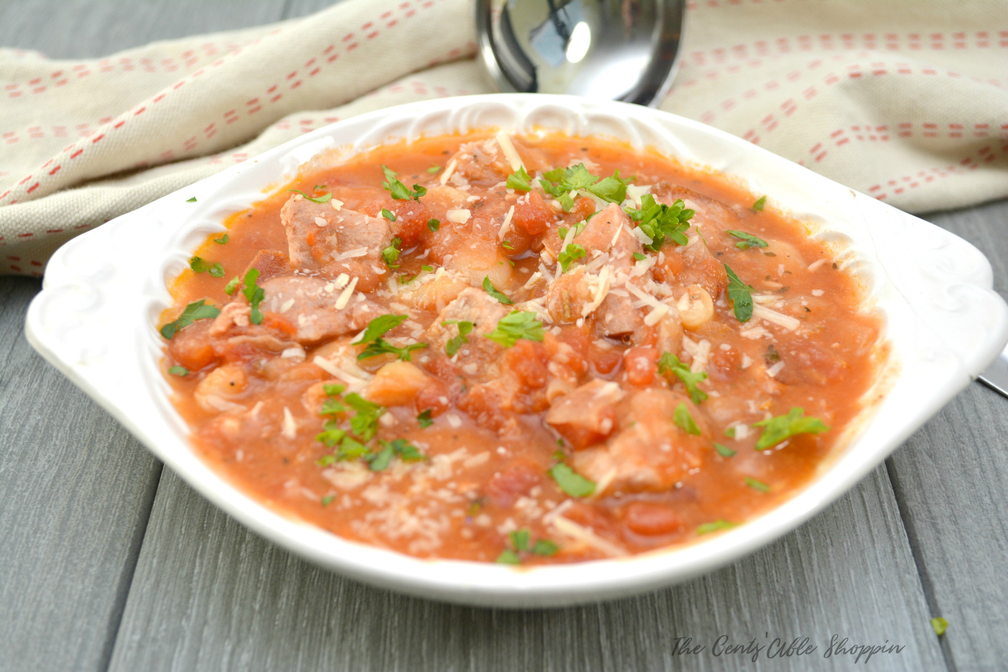 This easy yet hearty Pork, Smoked Sausage and Bean Instant Pot soup comes together quickly and easily for busy weeknights! 