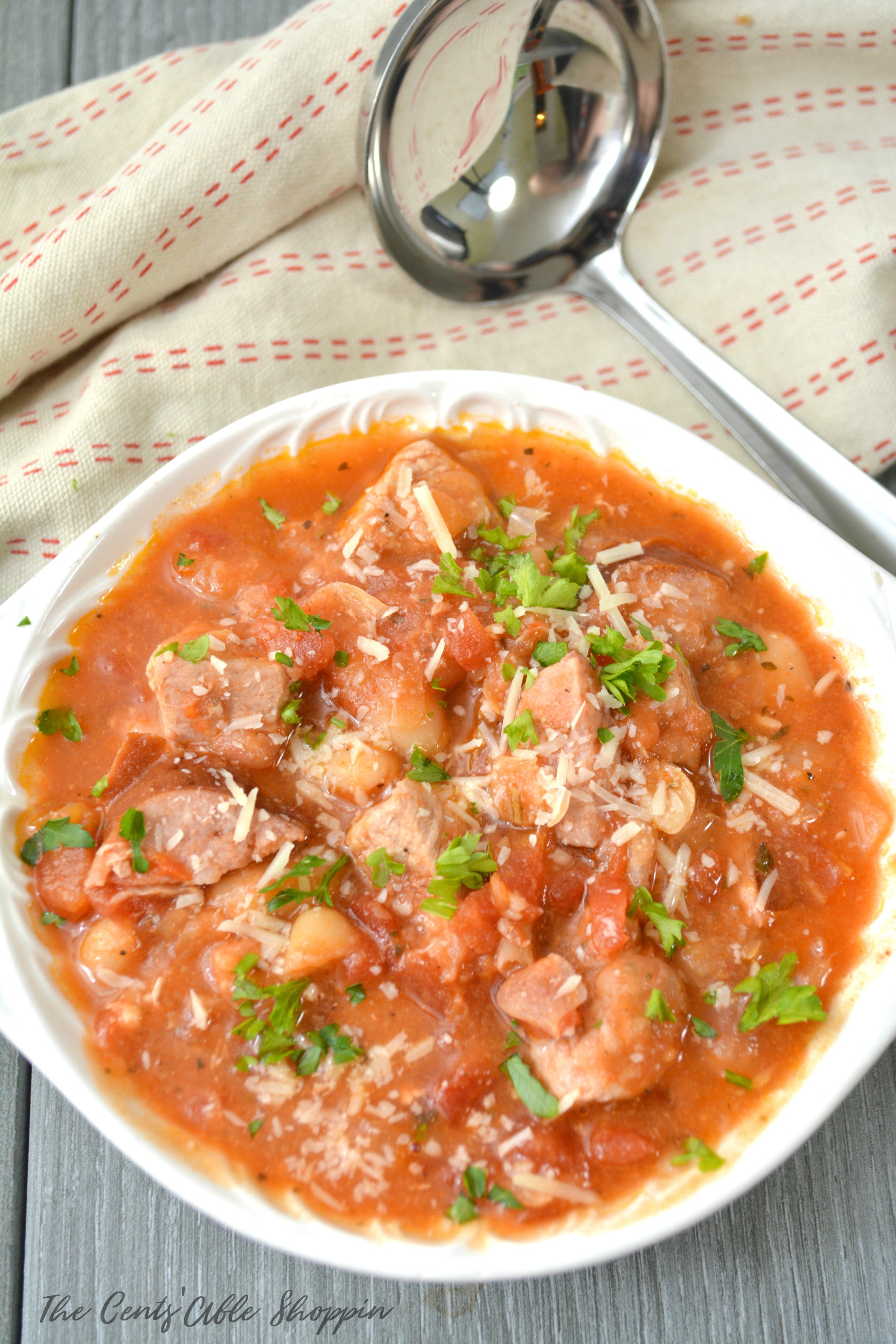 This easy yet hearty Pork, Smoked Sausage and Bean Instant Pot soup comes together quickly and easily for busy weeknights! 
