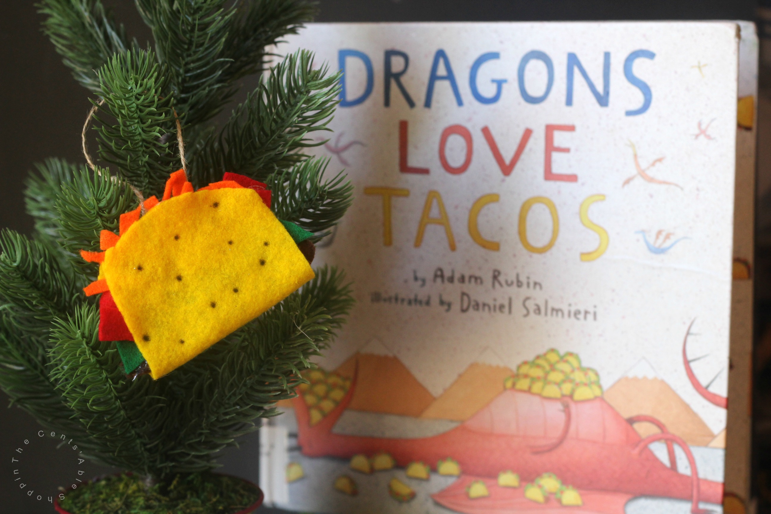 Dragons Love Tacos is a fun book about dragons who love to eat tacos. This Dragons Love Tacos Christmas Ornament is a fun complement to a wonderful story!