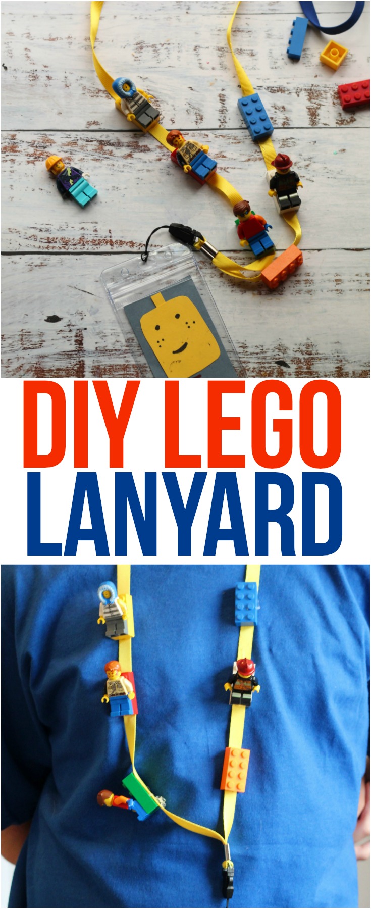 Step by step directions to create a simple DIY LEGO Lanyard, perfect for trading LEGO Minifigs on your next fun trip to LEGOLAND!  #LEGO #lanyard #DIY  #LEGOLAND