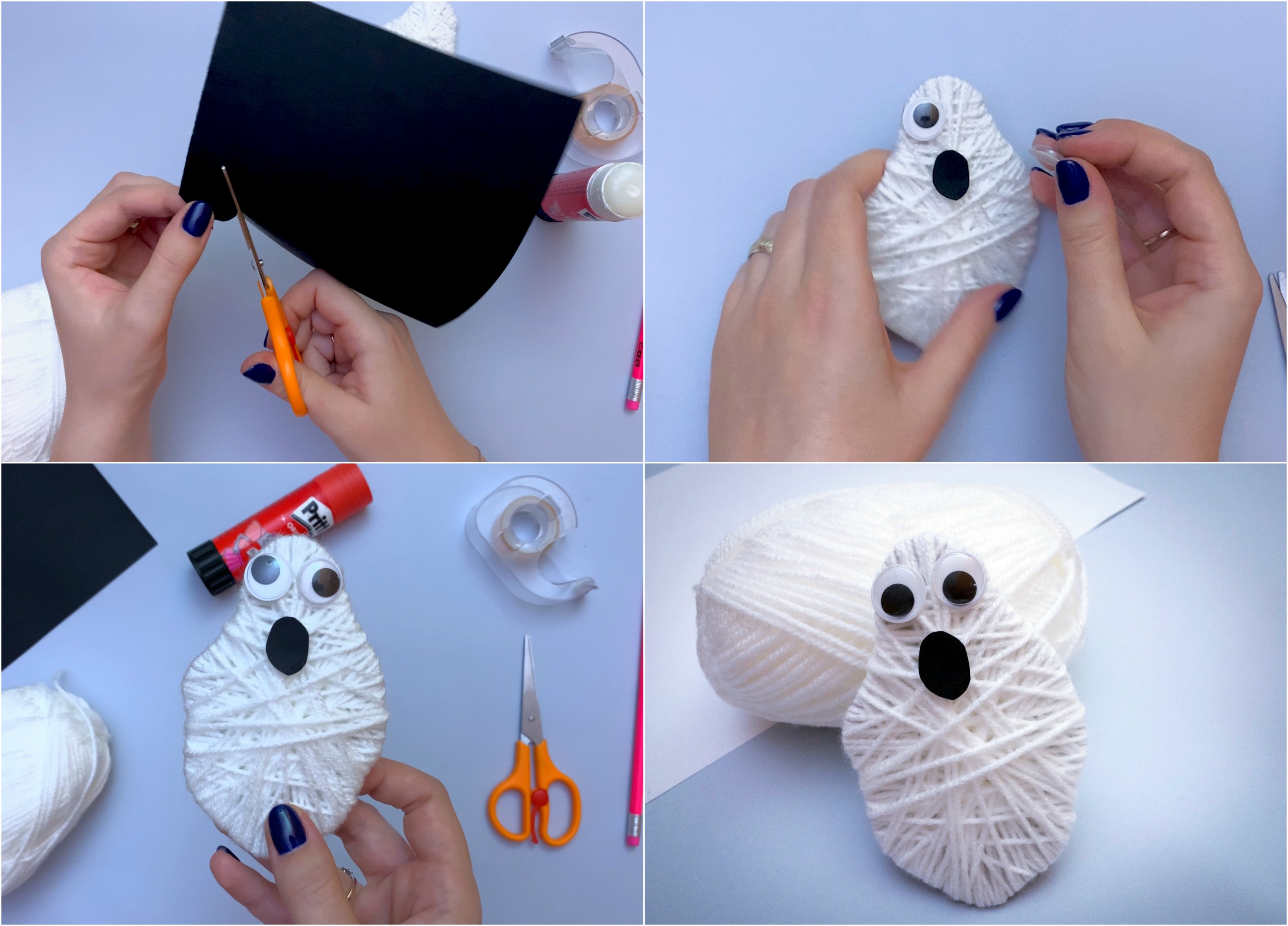 Yarn Ghost Craft - Step by Step