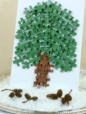 DIY Winter Spruce Puzzle Craft