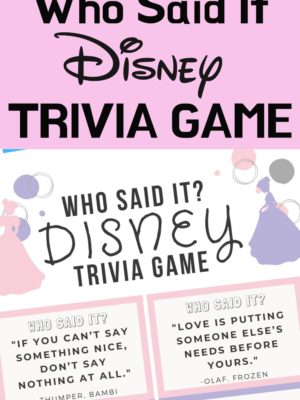Who Said It? Printable Disney Trivia Game