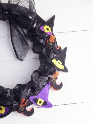 Halloween Paper Plate Witch Wreath