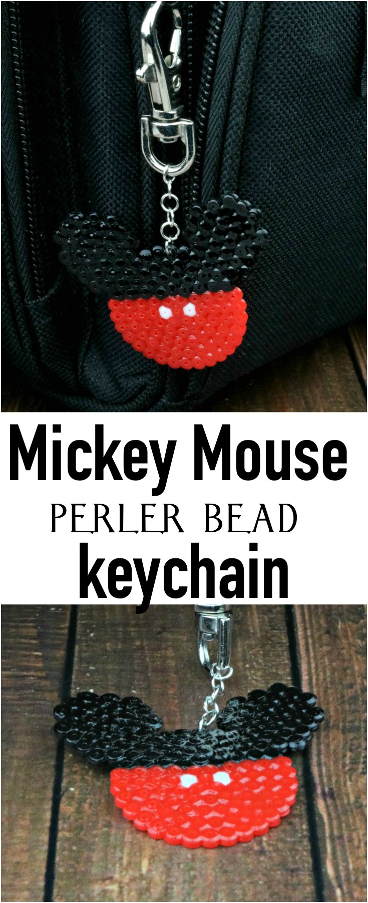 Perler Bead Mickey Mouse Keychain