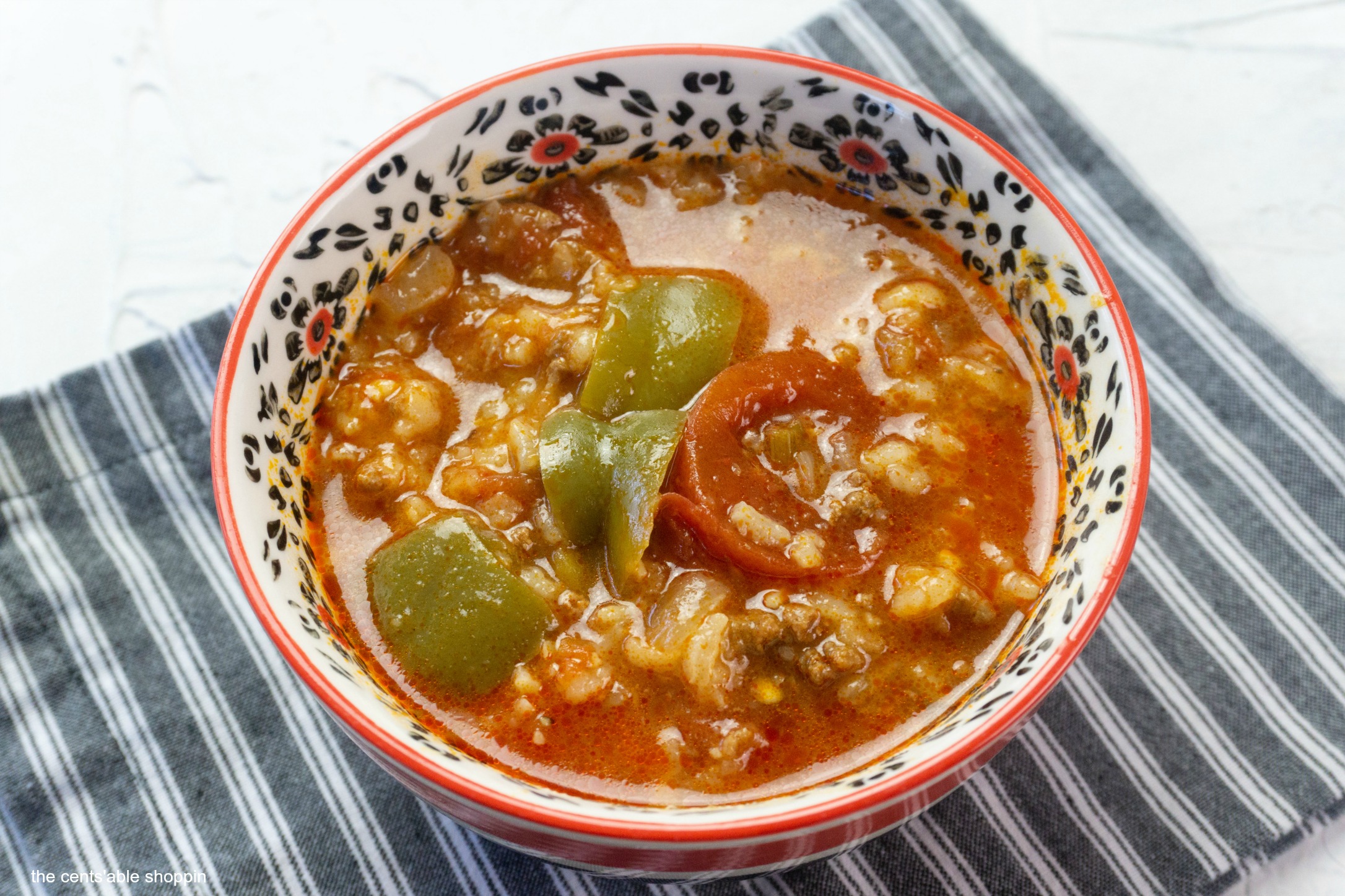 Instant Pot Greek Stuffed Pepper Soup