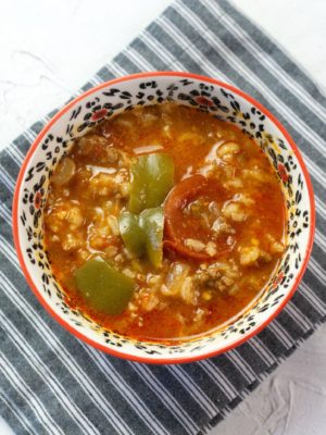 Instant Pot Greek Stuffed Pepper Soup