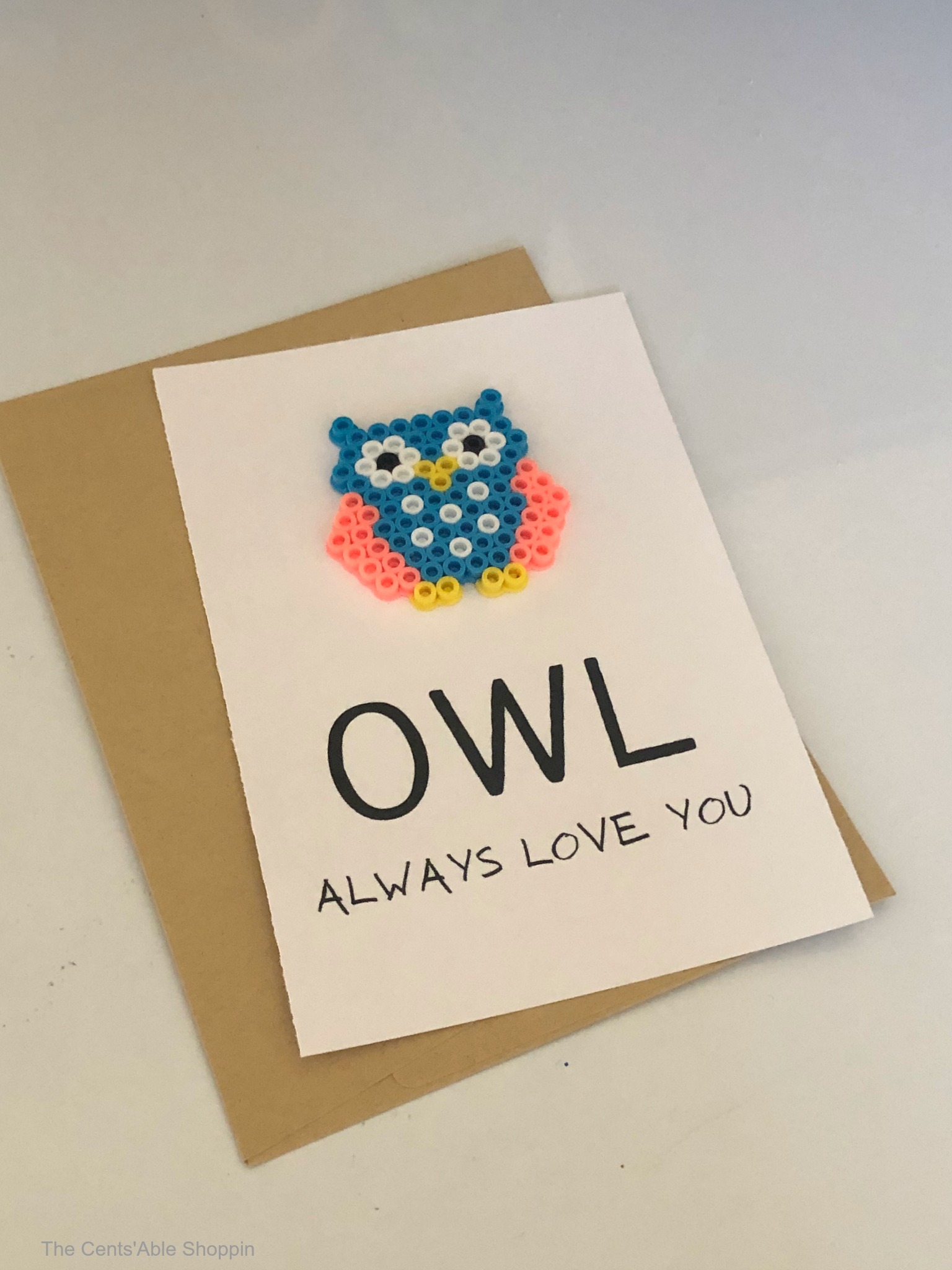 OWL Always Love You Perler Bead Card