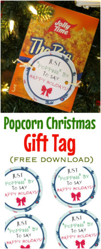 Popcorn Christmas Gift Tag