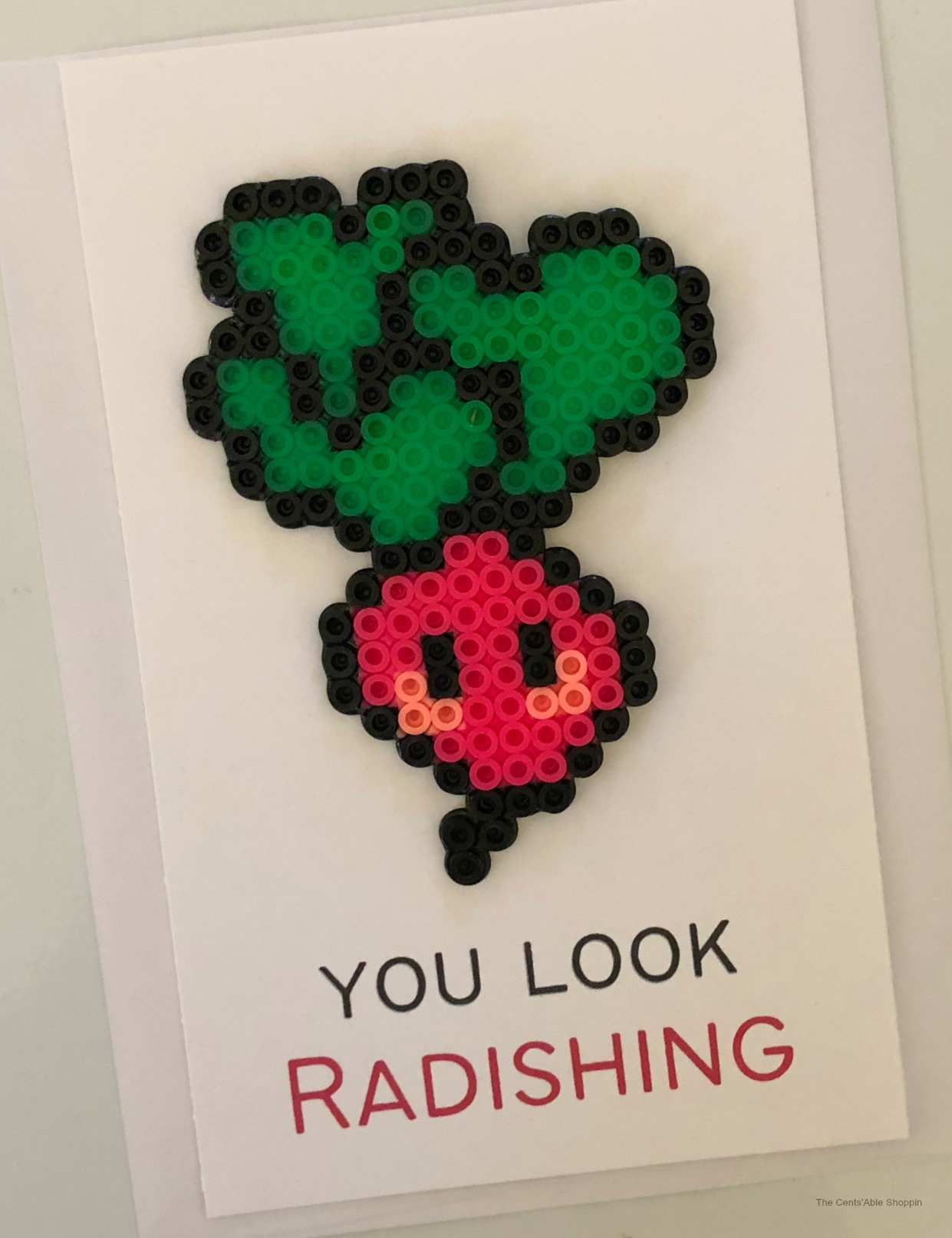 Radish Perler Bead Card