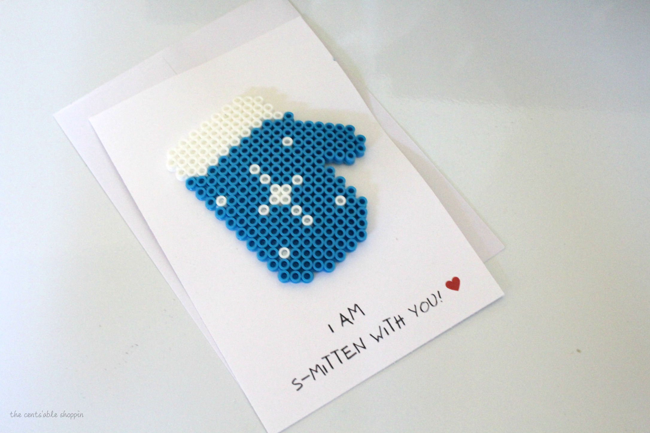 Mitten Perler Bead Pun + Card