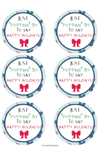 Popcorn Christmas Gift Tags | The CentsAble Shoppin
