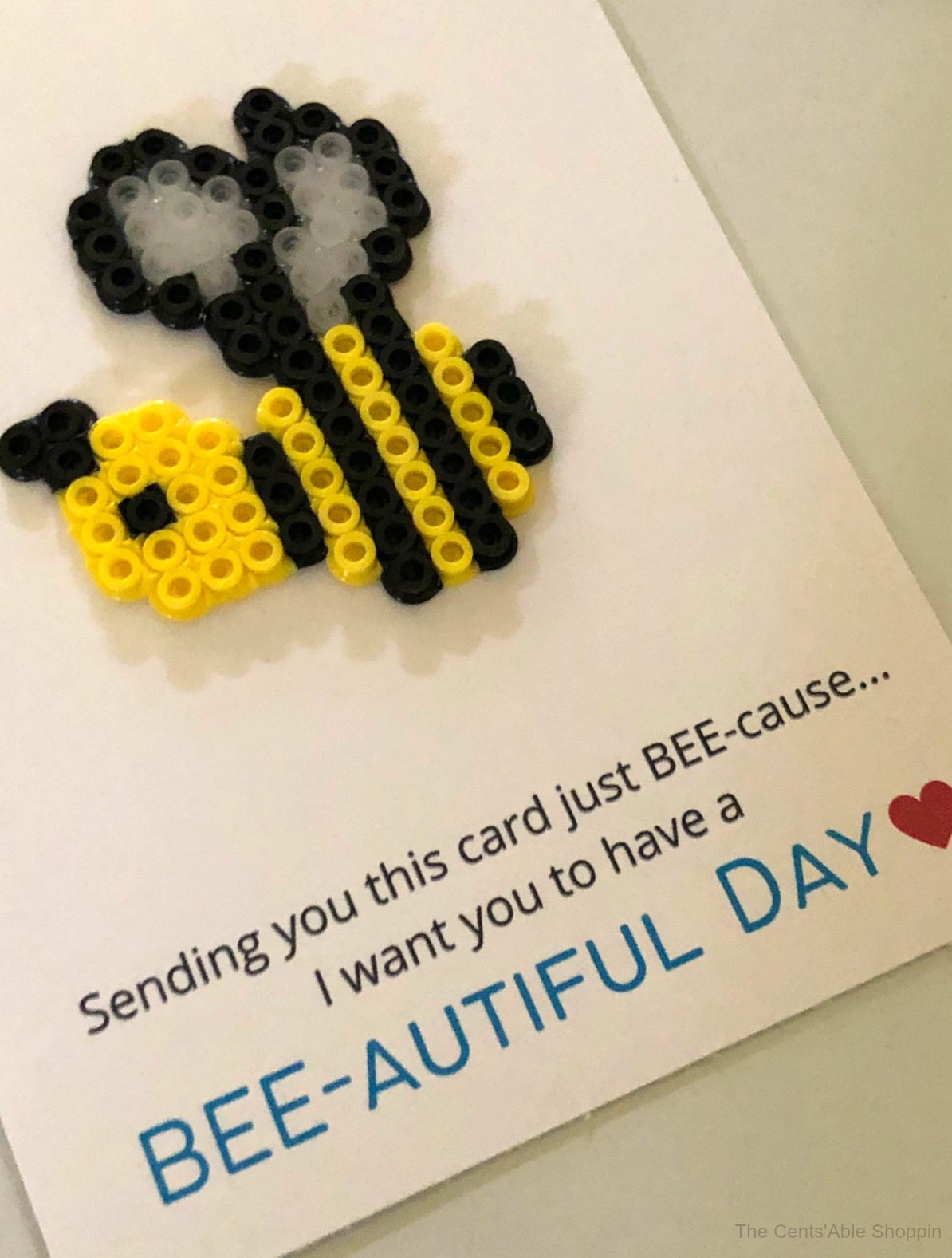 Bumble Bee Perler Bead Card