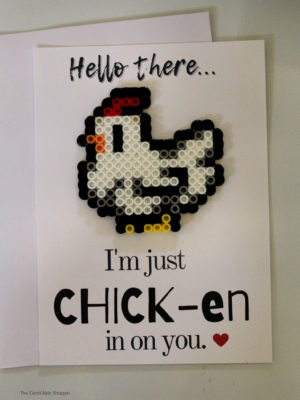 Chicken Perler Bead Card