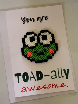 Toad Perler Bead Pun Card