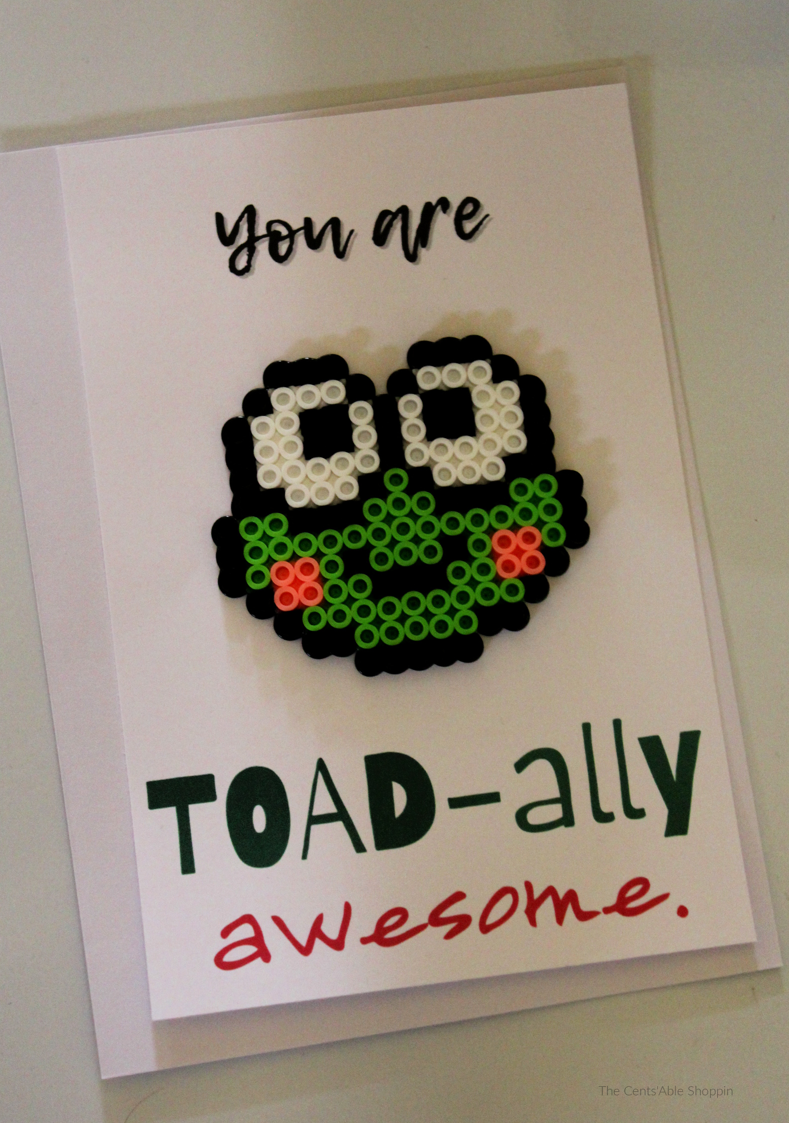 Toad Perler Bead Card