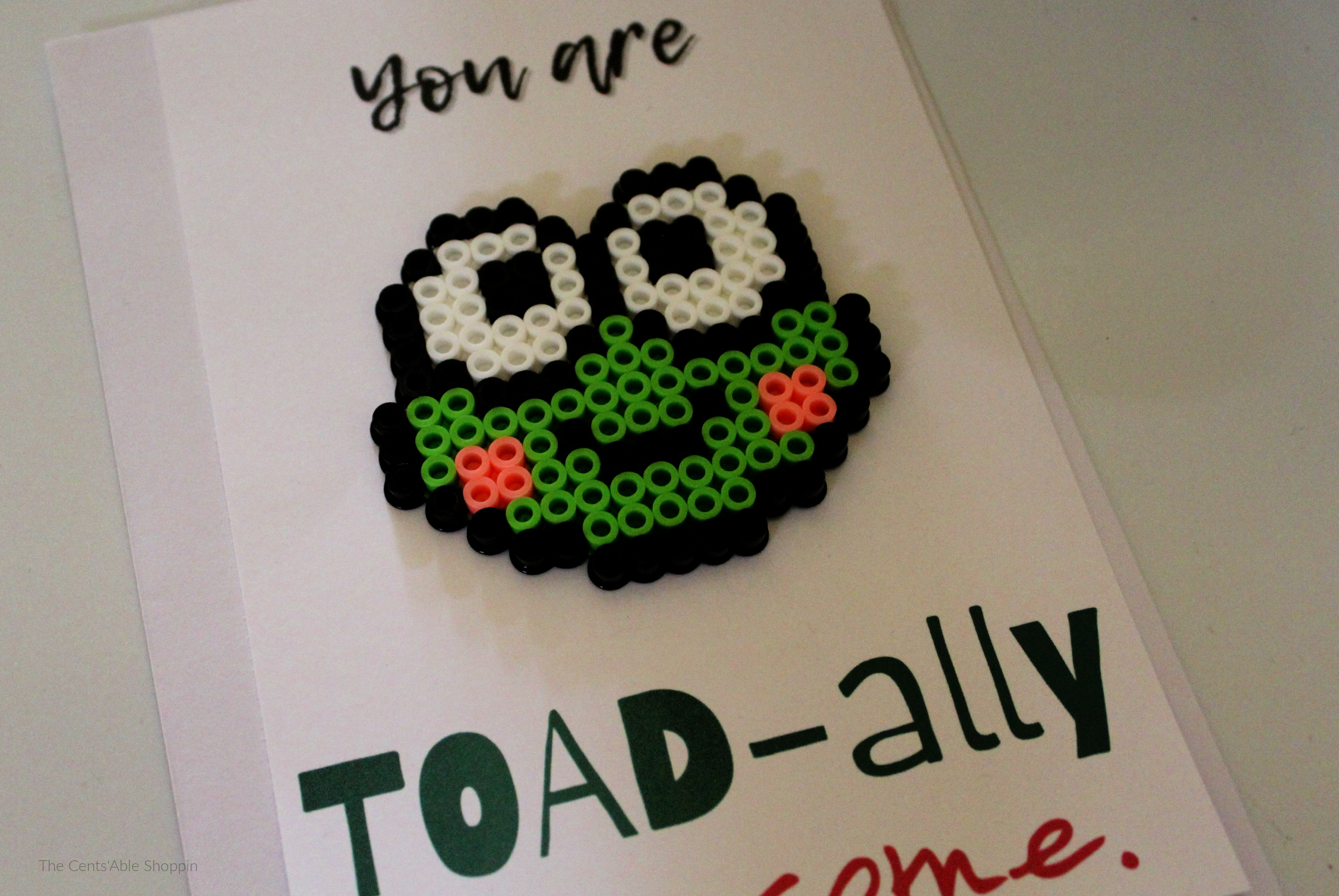 Toad Perler Bead Card