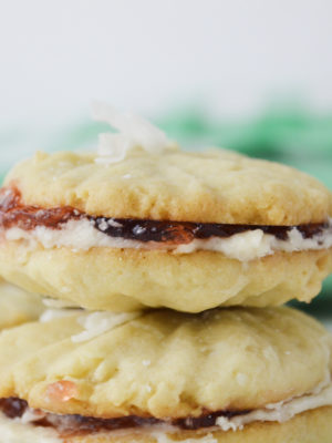 Strawberry Coconut Sandwich Cookies