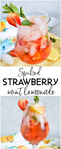 Spiked Strawberry Mint Lemonade