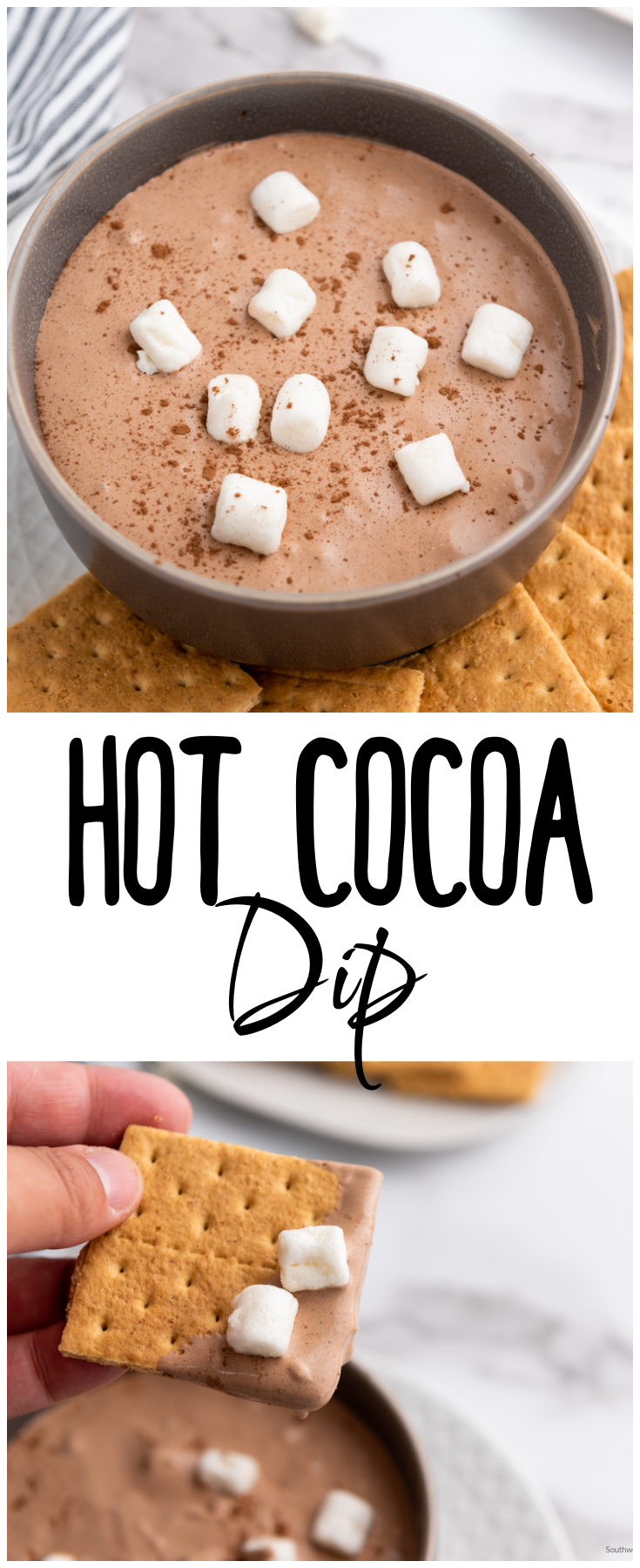 This easy Hot Cocoa Dip combines all of your favorite cozy hot cocoa flavors in a tasty dip that's super simple to throw together and delicious to eat!