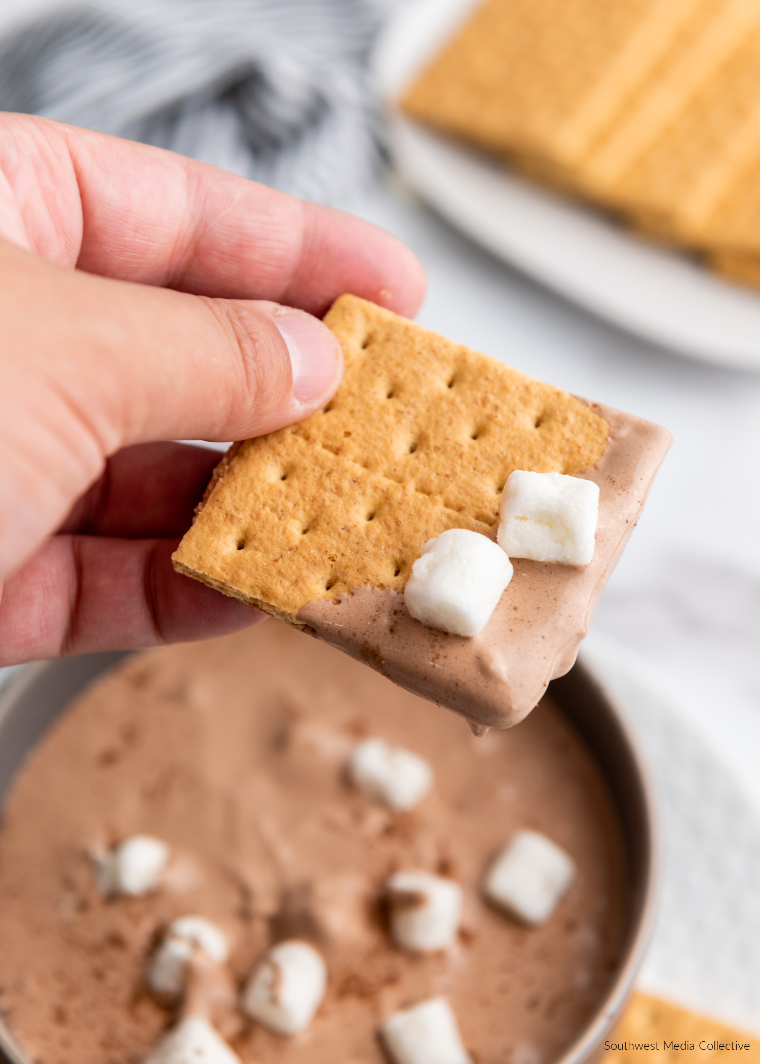 This easy Hot Cocoa Dip combines all of your favorite cozy hot cocoa flavors in a tasty dip that's super simple to throw together and delicious to eat!