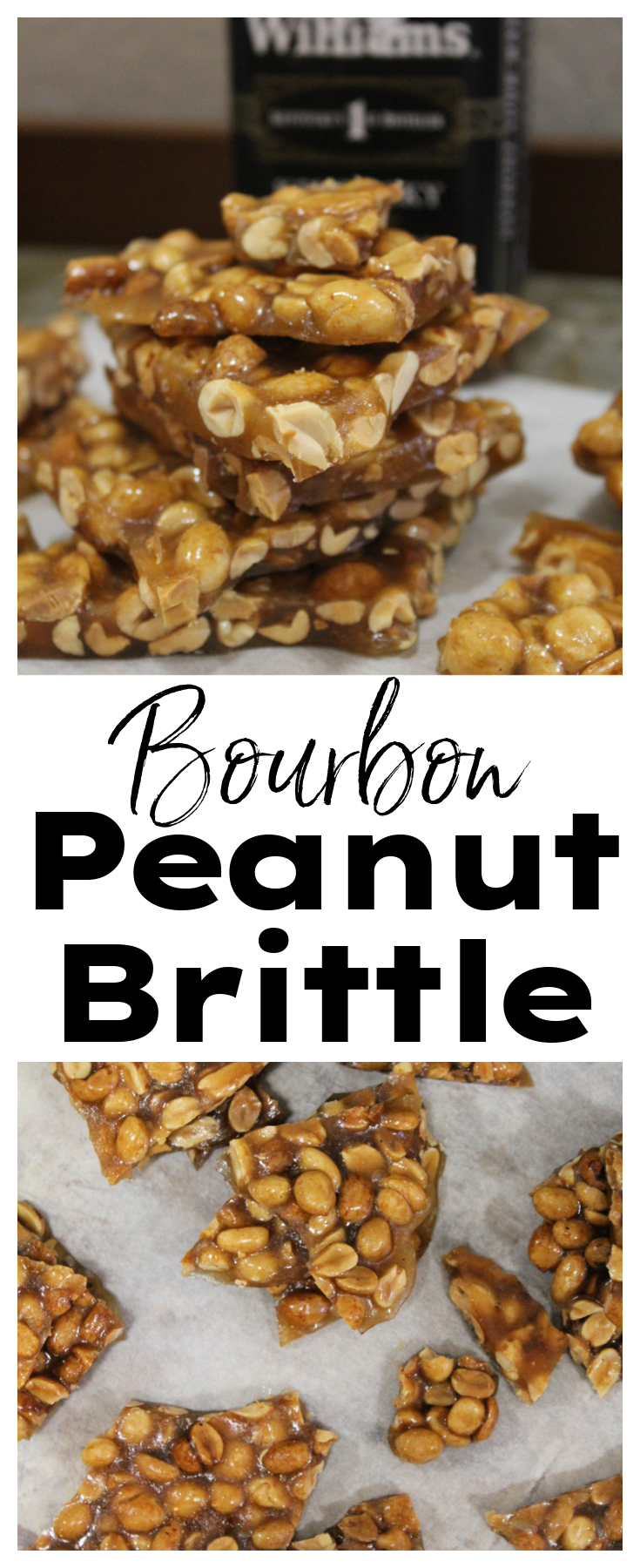 This Bourbon Peanut Brittle is a combination of salty and sweet and a perfect snack to make at the holidays for a party tray that's sure to please!